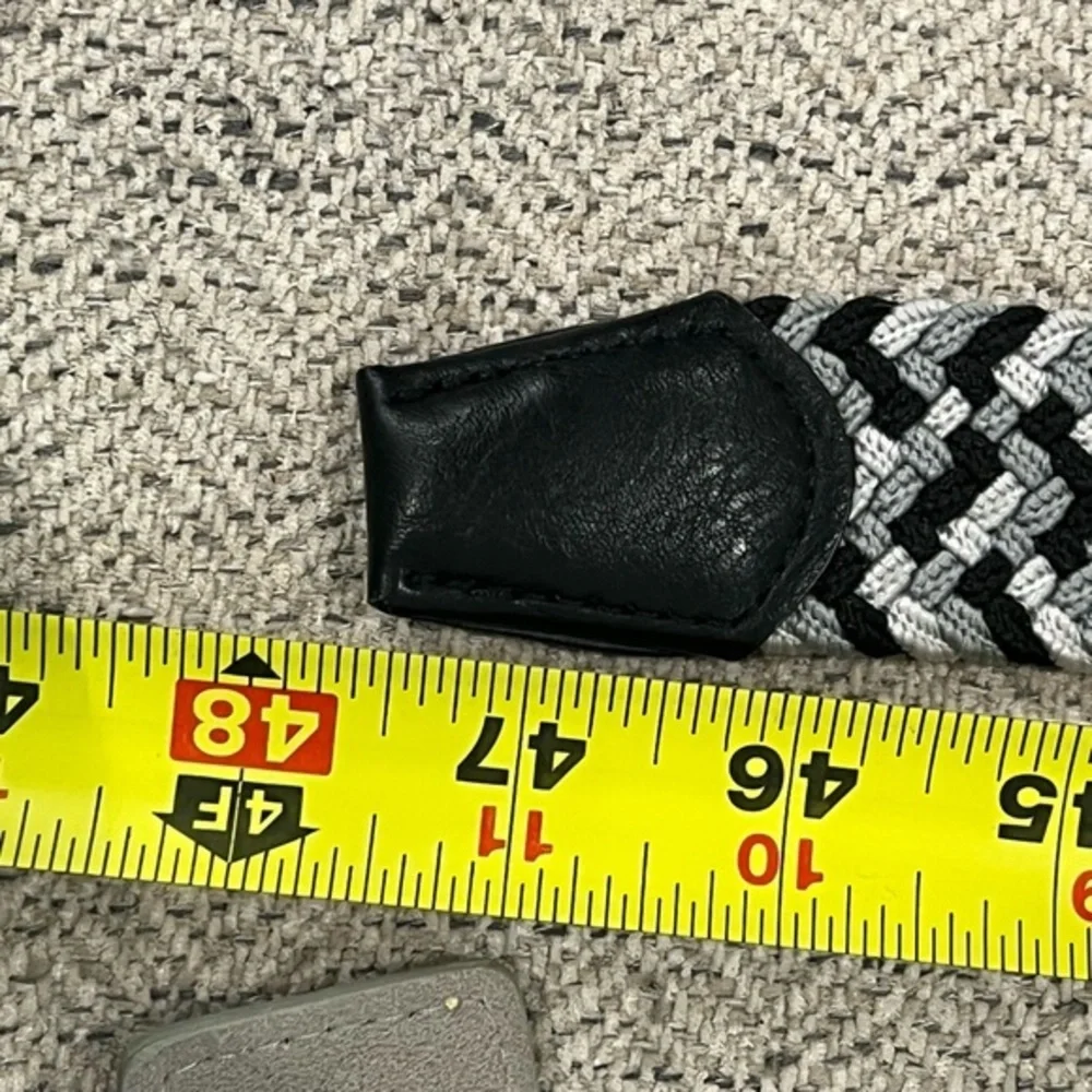 Black and White stretch Braided Belt - Picture 1 of 2
